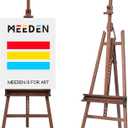 MEEDEN Large Painters Easel Adjustable Solid Beech Wood Artist Easel, Studio Easel for Adults with Brush Holder, Holds Canvas up to 48" - Walnut