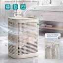SONGMICS Laundry Hamper with Lid, Plastic Laundry Basket, 19.8 Gallons (75 L), Slim Storage Basket, for Bathroom, Bedroom, Cappuccino Beige URLH021L101
