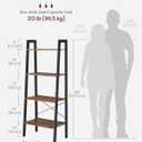 VASAGLE Ladder Shelf, 4-Tier Bookshelf, Storage Rack, Bookcase with Steel Frame, for Living Room, Home Office, Kitchen, Bedroom, Industrial Style, Hazelnut Brown and Ink Black ULLS044B03