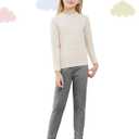 Girls Fleece Lined Leggings Cotton Kids Winter Warm Leggings Thick Thermal Tights Pants (3-4T, Black, Dark Gray)