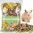 Sukh 150G Hamster Bedding - Flowers & Herbs Odor Control Dwarf Gerbil Robo Katy Habitat Decor Hamster Forage Gerbils Mice Lemmings Degus or Other Small-Sized Pets