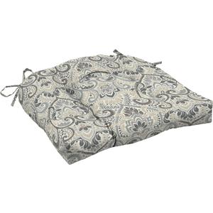 Arden Indoor/Outdoor Rocking Chair Or Wicker Chair Cushion, 20 x 18, Water Repellent, Rain Proof, Fade Resistant Cushion for Rocking Or Rounded Back Chair Neutral Aurora Damask