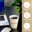 300 Pack 8 oz Disposable Paper Cups, Hot & Cold Beverage Drinking Cups for Coffee, Tea, Juice, Water - Coffee Bean Element Design for Office, Party, Home, and Travel