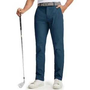M MAELREG Mens Golf Pants 8 Pockets Water-Resistant -30"/32"/34" Lightweight Stretch Business Casual Work Mens Dress Pants (Blue Indigo)