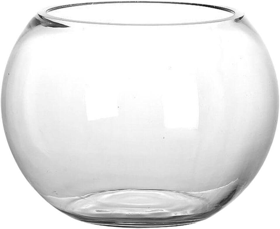 Yardwe Glass Bubble Bowl - Round Terrarium Globe Vase Centerpiece 12cm Clear Bubble Planter for Arrangements Weddings Events Decorating