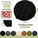 Papasan Chair Cushion, Papasan Circle Chair Cushion Tufted with Corduroy Cover (Without Chair) for Bowl Chair, 45 X 45 Inch, Black