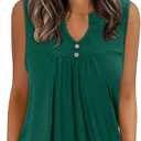 KISSMODA Tank Tops for Women Summer Casual Sleeveless Shirts Dressy Trendy V Neck Tunics Loose Notched Blouses S-XL