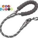 BAAPET 2/4/5/6 FT Dog Leash with Comfortable Padded Handle and Highly Reflective Threads for Small Medium and Large Dogs (2FT-1/2'', Black)