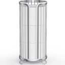 Toilet Paper Holder Stand, Freestanding Toilet Tissue Organizer, Minimalistic Storage Solution, Reserve Mega Rolls-Silver