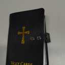 PFKink Holy Card Holder Carrying Case for Adults, Unisex, Faux Leather, Up to 40 Cards, Black, Snap Closure