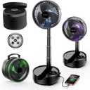 Socool 20000mAh Portable Fan Foldable Wireless Battery Rechargeable with 8-Speed & 112H, 90 Osciliating Floor Standing Fan Remote, Desk Fan with 8H Timer & LED Light for Home Kitchen Travel Camping