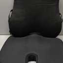 Memory Foam Seat Cushion & Plush Velvet Lumbar Support Pillow Set, Comfort Computer Chair Cushions for Tailbone & Back Pain Relief, Ergonomic Office Chair Cushion for Car, Home, Wheelchair (Black)