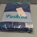 MASCOMODA Womens Sweaters Fall 2025 Oversized Striped Sweater Long Sleeve Polo V Neck Loose Side Slit Knitted Tunic Tops (Blue, XL)