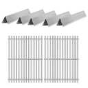 LPTNFRTN 2PACK 7638 Grill Cooking Grates with 5PACK 7636 Flavorizer Bars for Weber Spirit 300 and GS4 Spirit II 300 Series E310 E320 E330 S310 S320 S330 Grill Part 69797 68843, Stainless Steel