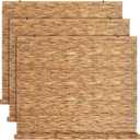 DoubleFill 3 Pcs Bamboo Shades Outdoor Reed Roll Up Blinds 72" W x 72" H Blackout Sunshade Cordless Bamboo Blinds for Home Porch, Patio & Windows Decor Shutters Sunlight Privacy Screen(Carbon Brown)