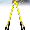 TKK Heavy-Duty V-Bridle Tow Strap 2" x 4'  5,400 lbs Load Capacity | Snap Hooks, Axle Straps & Cordura Sleeve | D-Ring for Tow Truck & Flatbed Towing