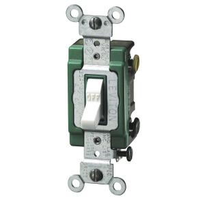 Leviton 30 Amp, 120/277 Volt, Toggle Double-Pole AC Quiet Switch, Extra Heavy Duty Spec Grade, Self Grounding, Back and Side Wired, 3032-2W, White