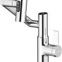 Lefton Rotatable Bathroom Faucet with Temperature Display in Fahrenheit (Batteries-Free), 3 Water Modes, Chrome, BF2204-1