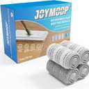 JOYMOOP Mop Replacement Pads, 4-Pack 13"  4.9" Microfiber Flat Mop Refills, Dual Grey & Stripe Pads for Wet & Dry Cleaning, Fits JOYMOOP Mop Head Refills, Machine Washable, Durable, Scratch-Free