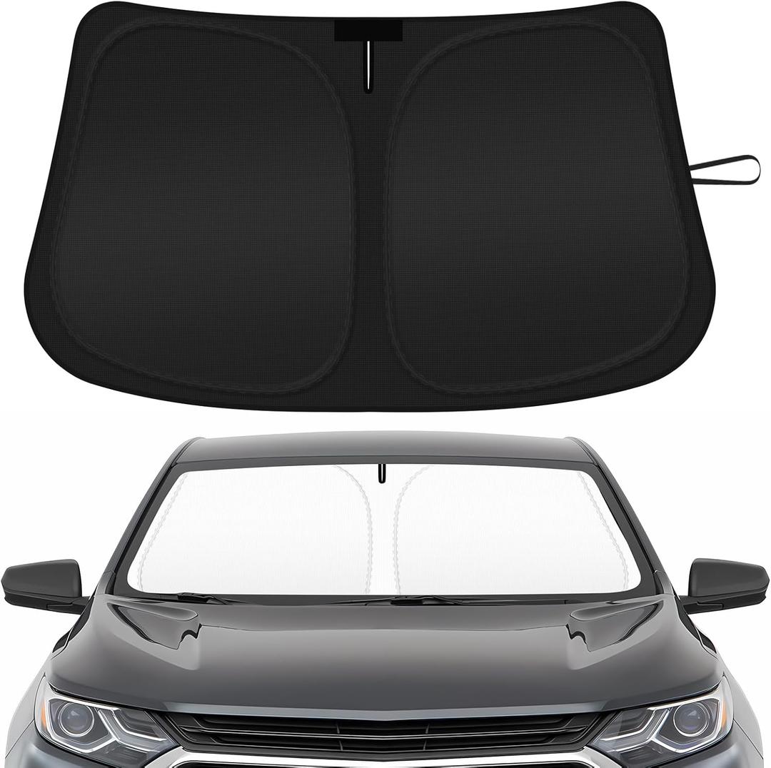 Car Windshield Sun Shade Compatible with 2018 2019 2020 2021 2022 2023 2024 2025 2026 Chevy Equinox Accessories Windshield Cover Foldable Front Window Sunshade Custom Sun Visor Blocks UV Rays