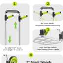 Folding Hand Truck and Dolly,309 lb Capacity Aluminum Portable Cart with Telescoping Handle and PP+EVA Wheels