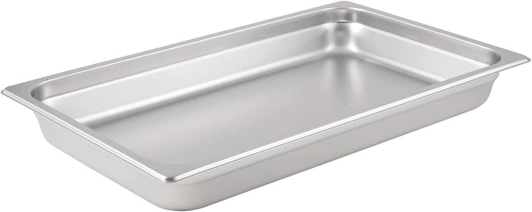 Winco Full Size 2.5" Deep Metal Food Pan/Steam Table Pan, Anti-Jam, 23 Gauge
