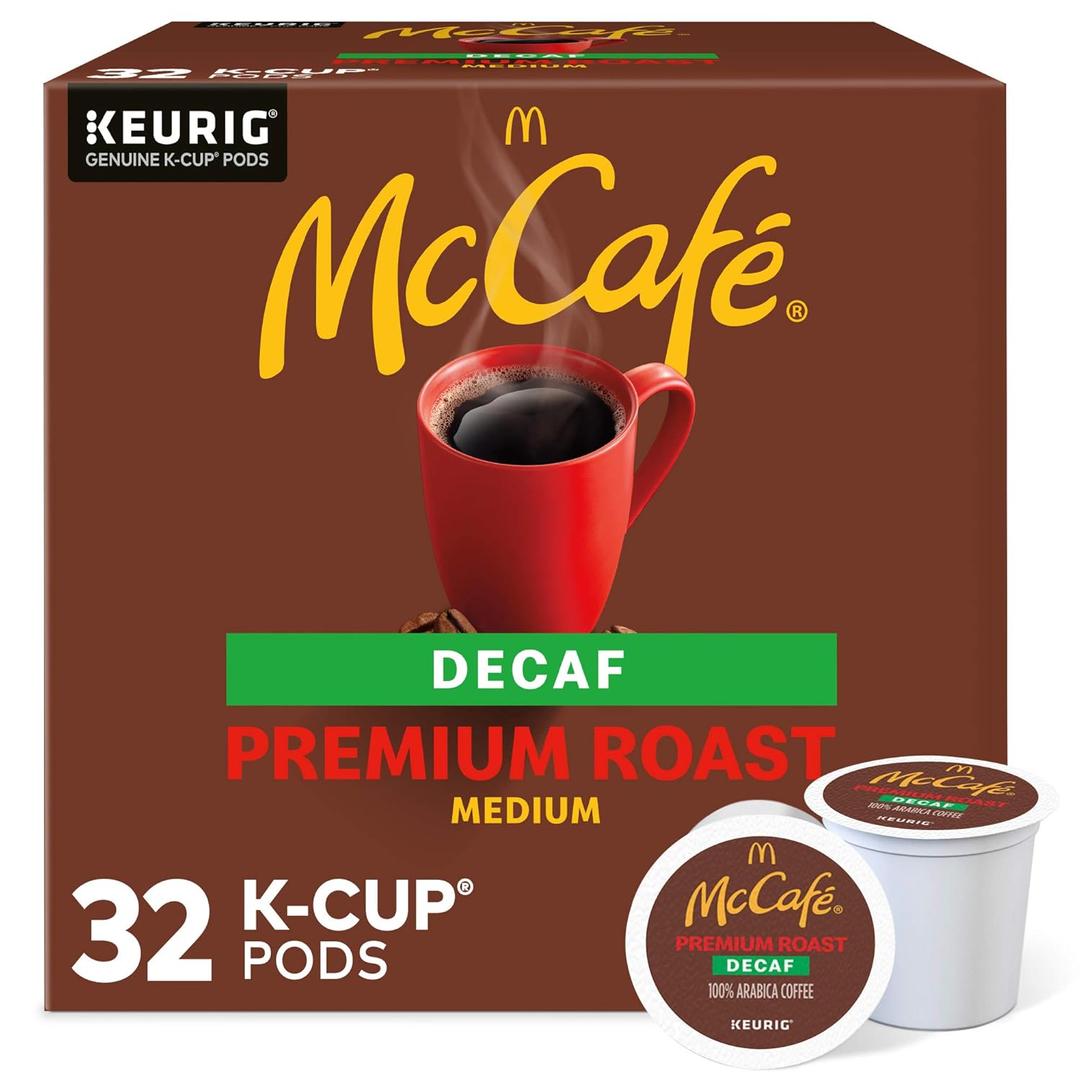 McCafe Keurig Single Serve K-Cup Pods, Premium Roast Decaf, 32 Count (EXP 07/26/26)