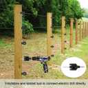 330 Feet Electric Fence Polywire & 30 Pcs Electric Fence Insulator, 1/8" Diameter Portable Electric Fencing Poly Wire Rope Line 6 Steel Strands for Reliable Conductivity & Rust Resistance