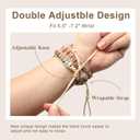 JR.DM Boho Beaded Handmade Braided Bracelet Band Women 20mm Compatible with Samsung Galaxy Watch 7/6/5/4/Active 2/4 Classic/6 Classic/5 Pro/FE 40mm 42mm 43mm 44mm 45mm 46mm 47mm (A3 Khaki Natural Stone (Only 20mm))