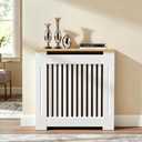 Wisfor Deep Tall Radiator Cover Cabinet: External 36.4inch Height Heater Covers with Natural Wood Texture Top - Inner 35.6inch Thickened MDF Radiator Shelf for Home (Vertical-S 35.6x27.9x7.1in)