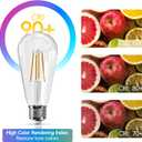 Jensense Edison Bulbs 6W E26 LED Bulb 60 Watt Equivalent, Vintage LED Light Bulbs CRI90+ ST19, Dimmable Clear Light Bulbs, 2700K Soft Warm White 4 Pack