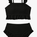 Floerns Girl's 2 Piece Bathing Suit Ruffle Trim Summer Bikini Swimsuit 11-12