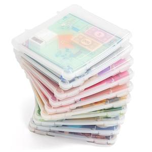 IRIS USA Board Game Storage Craft Organizer Box with Snap-Tight Latch Lid, 10-Pack Portable Plastic Case Bin for Puzzles, Magazines, Hobbies, Art Supplies, Fits 8.5" x 11" & A4 Papers, Slim, Clear