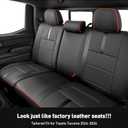 DiffCar® for Toyota Tacoma Seat Covers 2024 2025 2026(Gas Only), Full Set Faux Nappa Leather Truck Accessories for Tacoma Double Cab 4th Gen, Car Pickup Seat Protector Custom Fit Front Rear, Black/Red