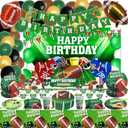 177 Pcs Football Birthday Party Decorations Football Themed Party Supplies Include Balloon Banner Tablecloth Backdrop for Boy Girl Sport Birthday Decorations