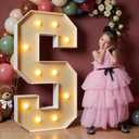 imprsv 4FT Marquee Letters Large Light Up Letters for Birthday Party Decor Wedding Decorations, Marquee S for Party Decoration Large Signs Arch Kit Decorations