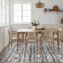 Tortania Area Rug Living Room Rugs - 8x10 Washable Large Soft Neutral Boho Moroccan Bohemian Farmhouse Rug Indoor Floor Carpet for Bedroom Under Dining Table Home Office Decor - Black White