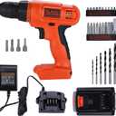 BLACK+DECKER 20V MAX POWERECONNECT Cordless Drill/Driver + 30 Piece Bits and Drivers Kit (LD120VA)