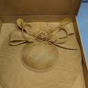 dressfan Church Fascinator Derby Hats for Women,20s 50s Linen Vintage Derby Hat for Church/Wedding/Cocktail/Tea Party