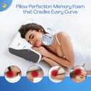 Derila King Size Neck Pillow for Sleeping, Ergonomic & Cervical Pillow for Neck Support & Relief, Memory Foam Side Sleeper Pillows, Bed Contour Pillows for Back, Stomach Sleepers (King Size (23.6" x 13.4" x 4.3"), 1 Pillow_white)