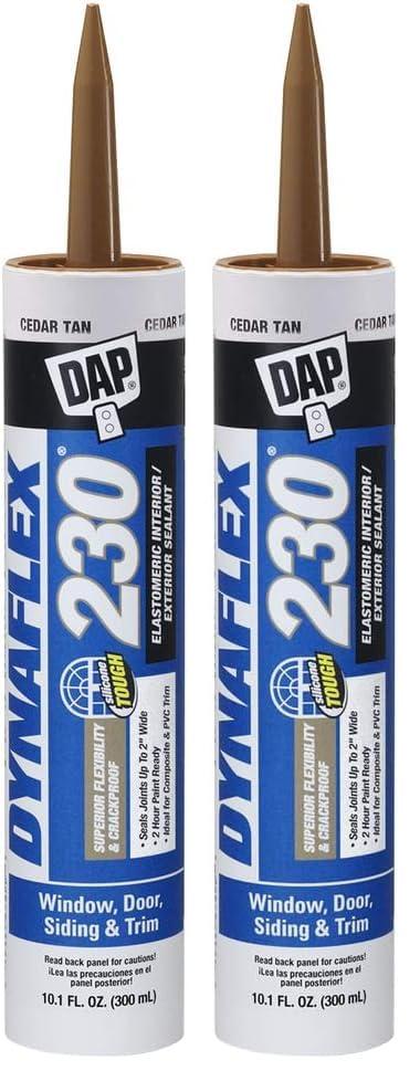 DAP Dynaflex 230 Premium Elastomeric Sealant, Cedar Tan, 10.1 Oz, 2 Pack 