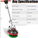 HHQ Commercial Floor Scrubber Machine, 13" Heavy Duty Orbital Floor Cleaner Buffer and Polisher- Deep Cleaning Hard Floors and Carpets with Ease, 3 Brushes & 3 Cleaning Pads, Orb-6