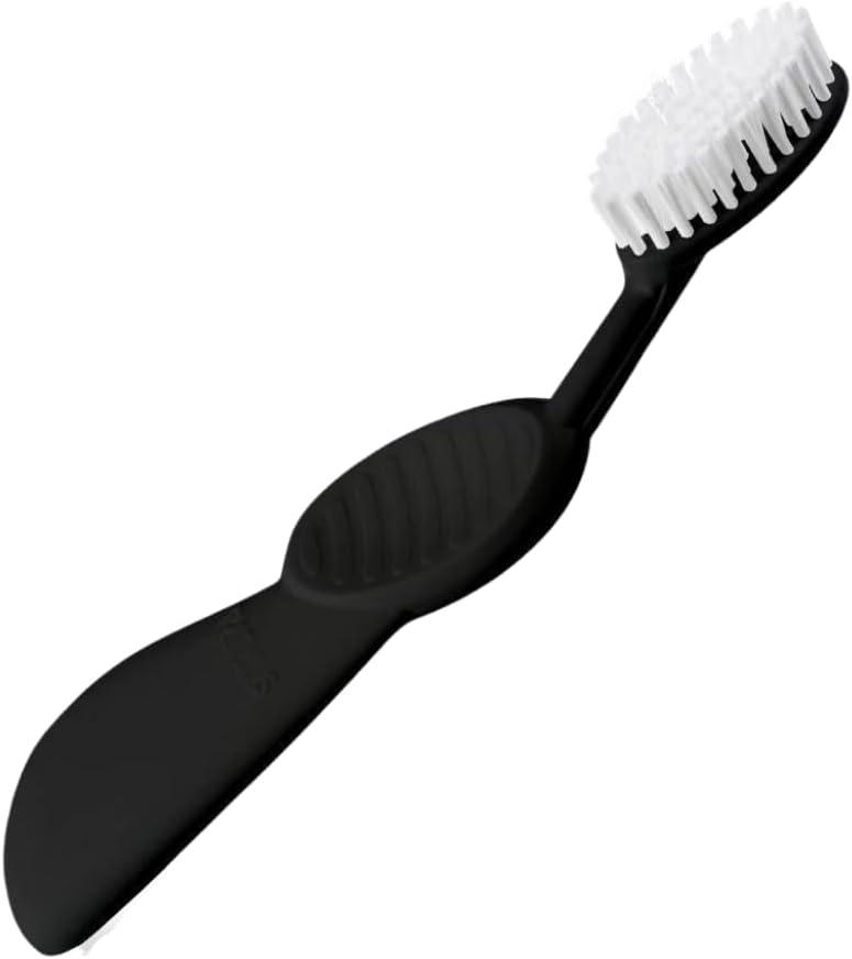Radius Toothbrush, Flex Brush, Soft Bristles, Right Handed, Black Brush with White Bristles, BPA Free & ADA Accepted, Pack of 1 