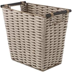Whitmor Waste Basket with Wood Handles