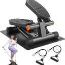 Niceday Steppers for Exercise, Stair Stepper with Resistance Bands, Mini Stepper with 300LBS Loading Capacity, Hydraulic Fitness Stepper with LCD Monitor