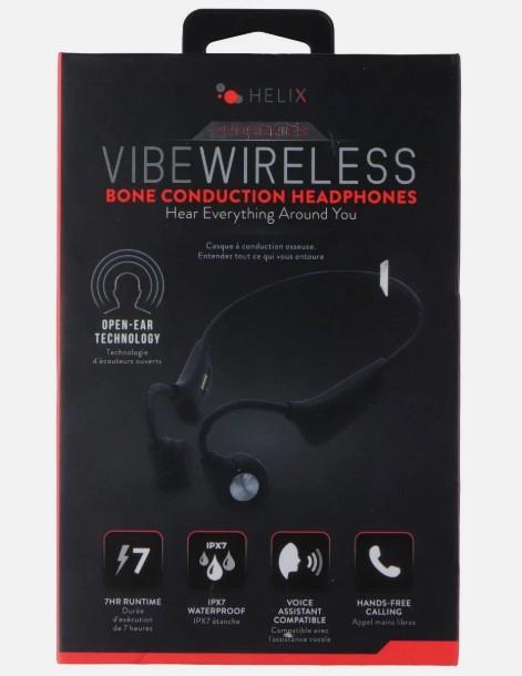 Helix ProSeries Vibe Wireless Bone Conduction Bluetooth Headphones - Black