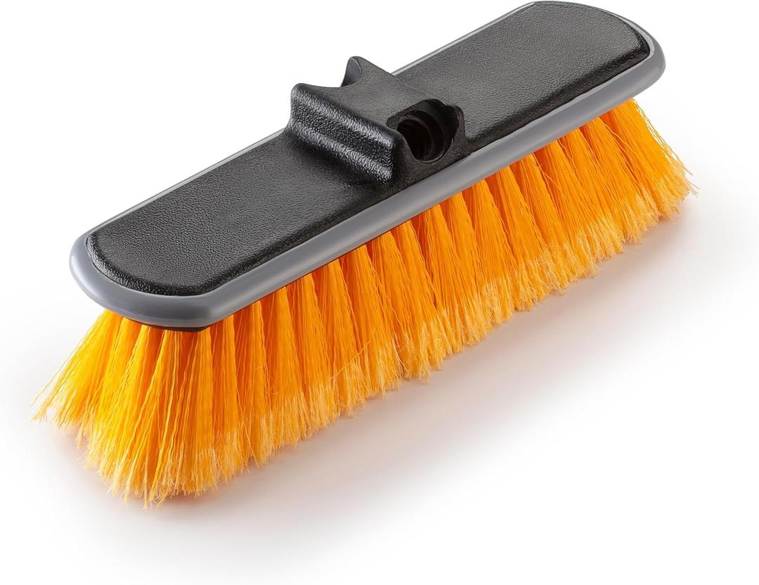 Medium Bristle Deck Scrub Brush - Composite Deck Brush Head & Vinyl Siding Brush // Boat Scrub Brush, Roof Brush for Extension Pole // Exterior, Patio & Deck Cleaning Brush (Pole Sold Separately)