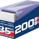 200 Card Sleeves - 3"x4" Hard Plastic Top Loaders for Cards - Trading Card Sleeve & Baseball Card Holder - Premium Topload Ablum Photocard Holder for Sports, Game & Kpop Cards (100Soft+100Hard)