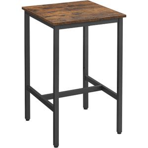 VASAGLE Bar Table, Small Kitchen Table, High Top Pub Table, for Living Room Study, Industrial Steel Frame, 23.6 x 23.6 x 35.4 Inches, Rustic Brown and Black ULBT25X