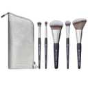 BK BEAUTY BRUSHES - ANGIE HOT & FLASHY Travel Brush Set with Pouch - Foundation Makeup Brushes - Brush for Liquid or Cream Foundations - Under-Eye Concealer | Bronzer, Blush & Highlighter Makeup Brush
